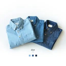 Men's Casual Shirts SauceZhan Chambray shirt men shirt long sleeve Denim Shirt Cotton Casual Wash Shirt Mens Dress Shirts Jeans Shirts Slim 230411