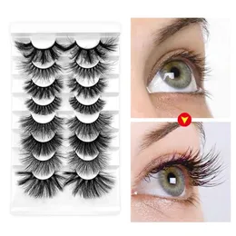 Falsche Wimpern 8 Paar 3D Wispy Lashes Langes dickes Volumen Gefälschtes wiederverwendbares flauschiges Augen-Make-up-Tool 2023 Mode