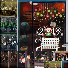 Adesivi murali Adesivo per finestra moderno di Natale Decorazioni per la camera dei bambini invernali per la casa Anno di fornitura Consegna a domicilio Giardino Dhffd