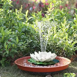 Garden Decorations Solar Fountain Bird Bath Lotus Waterscape Floating Water For Fish Tank Pool Decoration Tuin Y0914 Drop Delivery Hom Dhhil