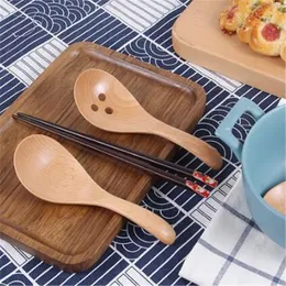 Spoons 1PC Natural Wooden Spoon Kitchen Cooking Utensil Tool Soup Porridge Teaspoon Tableware For Serving Tools