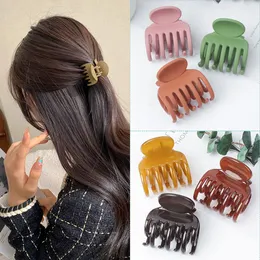 Korean Solid Coloir Ribbon Small Hair Claw Elegant Acrylic Hairpins Barrette Crab Hair Clips for Women Girls Headwear Hair Accessories 2061