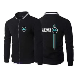 Formula One of 2023 New Men's F1 Jacket Jackets Driver Lewis Hamilton Digital 44 Printed High Quality Plush Zip Stand Collar Mens Street