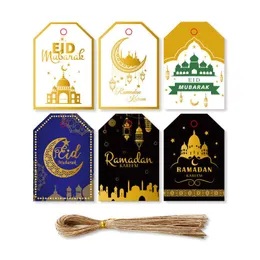 4 PC WRAP GINET 48PCS Eid Mubarak Design Paper Tagi Ramadan Islam Muzułmański Festiwal Dekoracja