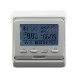 フリーシッピングLCD週刊プログラム可能な床暖房温度レギュレーターコントローラー室のエアサーモスタットと温度センサーTPUHW
