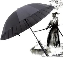 Umbrellas Japanese Samurai Umbrella Strong Windproof Semi Matic Long Large Man And Womens Business Mens Paraguas Drop Delivery Home Dhvot