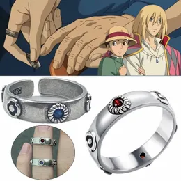 Pierścienie zespołowe anime wycie ruch mocowania zamku Cosplay pierścień hayao miyazaki sophie wycie kostiumów unisex metalowe pierścionki biżuterii