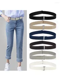 Belts Fashion Women's Slim Elastic Lazy No Buckle Traceless Jeans Free Pants Stretchy Adjustable Slimming Waist Bands