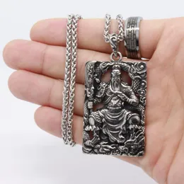 Hängselhalsband Herrmode smycken guan yu 316l rostfritt stål män kinesiska halsband -
