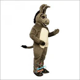 2024 عالي الجودة Happy Donkey Mascot Conture Halloween Fancy Party Dress Cartoin