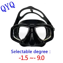 Diving Masks Official genuine QYQ Snorkeling mask optical myopia lens mask suit adult universal free diving equipment 230411