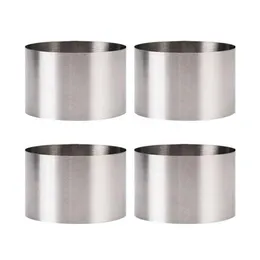 4Pcs Set 6 6 5 8 8 5cm Circular Stainless Steel Mousse Dessert Ring Cake Cookie Biscuit Baking Molds Pastry Tools 210721268L