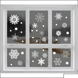 Adesivi murali Adesivo per finestra fiocco di neve di Natale Decorazione elettrostatica per la camera dei bambini Decalcomania Anno Carta da parati Dbc Consegna a domicilio G Gar Dhxoo