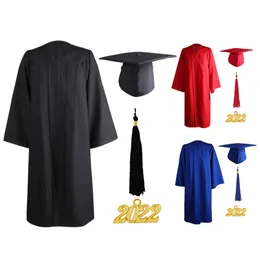 Party Hats Unisex Adult Graduation Gown Choir Robes Cap Clothing Set For High School And Bachelor Graduate Collage Student Uniform 230411