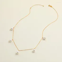 Catene Perle d'acqua dolce naturali Forma ovale Collana di perle stile nappa Argento sterling 925 Elegante regalo di gioielli di moda per le donne