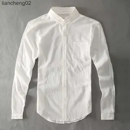 Camicie casual da uomo Zecmos Camicie da uomo in lino di cotone Camicie casual da uomo con collo cinese nonno bianco W0410