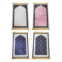 Mattor muslimska bön matta elegant design rektangel resemat golv mattan mattor för fest inomhus sovrum vardagsrum ramadan gåva z0411
