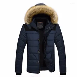 Men's Down 2023 Mens Winter Solid Parka Warm Jackets -20°C Degrees Celsius Simple Hem Practical Fur Hooded Coats High Quality Men 5XL