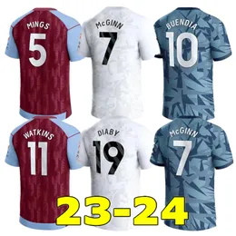 Diaby Soccer Jerseys Kit Kit Home 2023 2024 Astons Villas Football Shirt Training Fan Wersja Camisetas Mings McGinn Buendia Watkins Maillot Foot