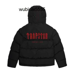 Fashion Trapstar London Dekodowany z kapturem Puffer z kapturem 2.0 Gradient czarna kurtka Mężczyźni Haftowa termiczna maska ​​z kapturem zimowa topy 2023 Esssss