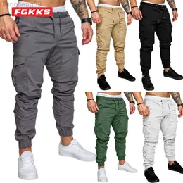 Men's Pants FGKKS 2021 New Male Trousers Mens Joggers Solid Multi-pocket Pants Sweatpants Men Pants Hip Hop Harem Joggers Pants W0411