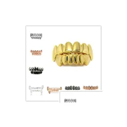 الذهب مطلي الهيب هوب الأسنان Grillz 15 تصاميم أعلى شوايات الأسنان السفلية