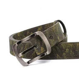 حماية البيئة الجلدية للرجال حزام جلد الفلين 40 مم لون أخضر مخصص حزام حزام فاخر مربع