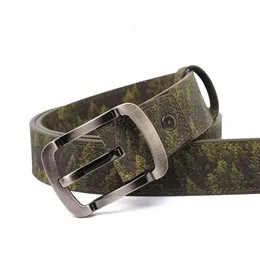 Cintura da uomo in pelle di protezione ambientale in sughero cintura in pelle di sughero da 40 mm colore verde cintura personalizzata cintura di lusso con fibbia quadrata