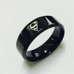 Black Superman S Logo Alliance of Tungsten Carbide Ring Wide 8mm 7G för män Kvinnor Högkvalitativ USA 7-142541