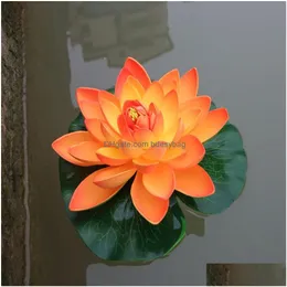 Decorative Flowers Wreaths 18Cm Floating Lotus Artificial Flower Home Party Decorations Diy Water Lily Mariage Fake Plants Dhcut