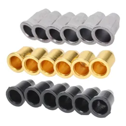 6pcs Guitar String Caps Mounting Buckle Through Body Ferrules Bushing Parts Guitar Accessories Black Silver Gold