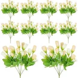 Decorative Flowers 10Pcs Real Touch Artificial Tulips Fake Branch Wedding Bouquet