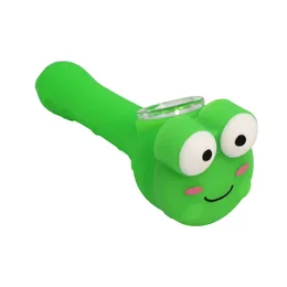 Smoking Pipes YHSWE Frog Shape Animal Silicone Hand Pipe Tobacco Smoke Bubbler Hookah Bong