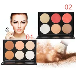 Pó facial profissional 6 cores blush conjunto de corte maquiagem contorno blush paleta fundação comestics 231110