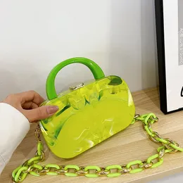 Evening Bags Pvc Acrylic Box Clutch For Wedding Party Women Luxury Marbling Purses And Handbags Designer Shoulder Bag 230411