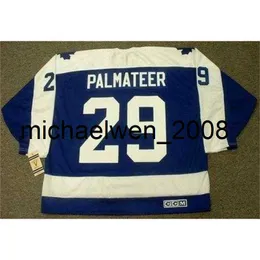 Weng Men Women Youth Mike Palmateer 1978 CCM Vintage Turn Back Hockey Jersey målvakten Skär toppkvalitet något namn något nummer