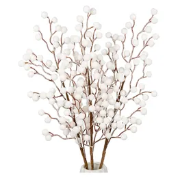 Weihnachtsdekoration 1 Stück künstlicher getrockneter Zweig mit weißen Beeren für Blumendekoration und Heim-DIY-Kunsthandwerk Kunstschneebaum 231110