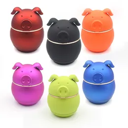 New Pet Dog Cat Pig Rubber Feel Paint Smoke Grinder Smooth Drum Type Frantoio in lega di zinco