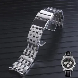 22mm 24mm Cruved end high Quality Solid Stainless Steel Watch Bracelet For Breitling Watch2032