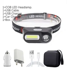 Lampade frontali Drop Shipping 5 modalità LED con batteria ricaricabile 18650 USB Torcia portatile Lanterna Faro da campeggio esterno P230411