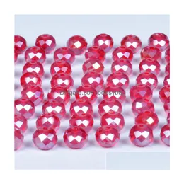 Perlen 6 mm 50 Stück tschechischer loser Rondelle-Kristall für die Schmuckherstellung Diy Handarbeiten ab Farbe Abstandshalter facettiertes Glas Großhandel Tropfen liefern Dhpjo