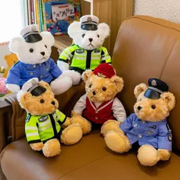 Other Home Decor 25/30cm Bear Plush Doll Police Flight Attendant Costume Bear Soft Plush Filling Doll Home Decoration Christmas Gifts for FriendsL231111