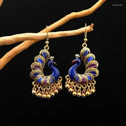 Dangle Earrings Boho Retro Peacock Drop For Women Ethnic Style Bohemian Fashion Jewelry Vintage Festival Accessories