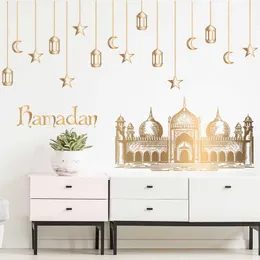 ノベルティアイテムEid Mubarak Window Stickers Kareem Ramadan Decoration for Home Islamic Muslim Party Decor Mubarak Ramadan Wallステッカーギフト2023 Z0411