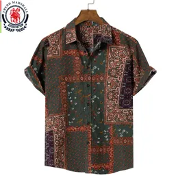 Mäns casual skjortor Fredd Marshall Summer Fashion Hawaiian Shirt Men Casual Vintage Printed Shirt Short Sleeve Floral Wild Shirts Tops 5135 230411