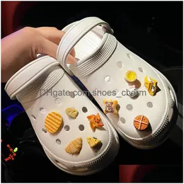 Shoe Parts Accessories Biscuits And Chips Charms Party Kids Cute Fit Croc Decoration Xmas Wristbands Diy Slipper Buckle Pvc Gifts Dhtya