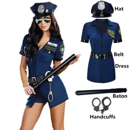 Sexy Set SXXXL Adult Womens Blue Black Halloween Party Uniform Cosplay woman Costumes Outfit Plus Size Fancy Dress 230411