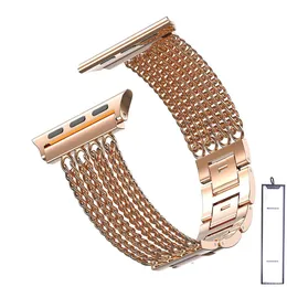 Uhrenarmbänder für Apple Watch Kettenband Bügel Stahl Serie 7 6 5 4 3 45mm 40 44mm Uhrenarmband Armband für Iwatch se 6 3842mm Damenschlaufe 41mm 230411