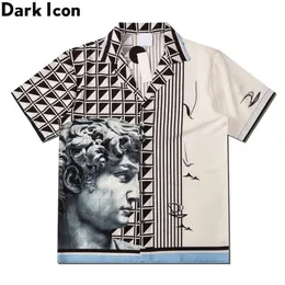 Men's Casual Shirts Dark Icon Printed Polo Shirt Men Summer Streetwear Men's Shirts Hawaiian Shirts Man 230411