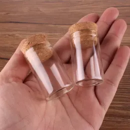 Small Test Tube with Cork Stopper Glass Spice Bottles Container Jars Vials DIY Craft 10ml size 24 40mm